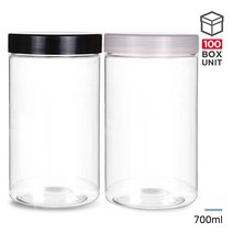 페트용기 팜스원형 700ml 다용도 플라스틱 팜스용기, 700ml 화이트캡 (100개)