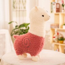 몽실몽실 페루 알파카 인형 귀여운 애착인형 안고자는 베개 바디필로우, 핑크_46cm 0.42kg
