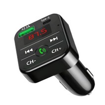 차량용 블루투스 5.0 FM 송신기 오디오 수신기 무선 핸즈프리 자동차용 MP3 플레이어 3.1A USB c타입 고속 충전기 카 액세서리, [01] Black