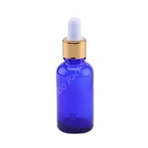 오페라글라스 에센셜 오일용 피펫이 있는 코발트 블루 유리 스포이드 병 30ml 실험실 화학 제품 빈 화장품, 01 A(gold)