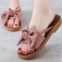 방한화 꽃매듭장식슬리퍼 플라워 소가죽