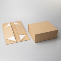 선물상자 박스 블랙 자석 싸바리, 20x18x18cm, Leather color