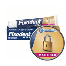 Fixodent Ultra Max Hold 틀니 접착제 62.4g(2.2온스) (포장은 다를 수 있음)158687, 1개