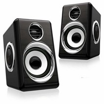 Boomer VIVI 컴퓨터 스피커 USB 파워 유선 스피커 5Wx2 스테레오 2.0 딥 베이스 소형 바디 3.5mm Aux 멀티미디어 스피커 홈 오피스용 PC 노트북 데, Black