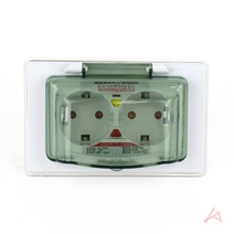 VEDANA_ 2구 매립 형 방우 누전 차단 덮개 콘센트 화장실 욕실 장 싱크대 빌트인 커버 안전 매입 3972805p, 기본