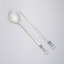 [한국도자기리빙] 칠보 매화 은수저 1벌 남성여성용(80% 25돈) 무료예단포장, 남성용, 옵션선택