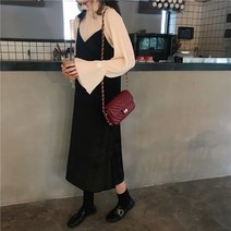 결혼식 하객룩 원피스 실제 경매 실제 가격 세 가지 표준 제나라 복고풍 벨벳 서스펜더