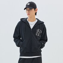 베이직 메가로고 후드집업 NY Black