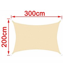 방가로용품 베이지 색 300D 방수 폴리 에스터 그늘 삼각형 직사각형 야외 정원 해, 11 BEIGE 200cm x 300cm