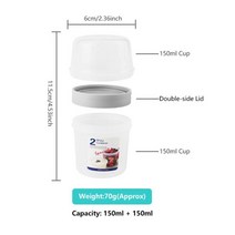 더블 레이어 주방 음식 상자 휴대용 신선한 아침 식사 오트밀 컵 시리얼 너트 요구르트 샐러드 용기 도시락, 300ml