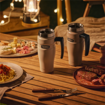 THERMOS 써모스 RODH-001K 트래블킹 텀블러 손잡이, 샌드블랙(SB), 470ml