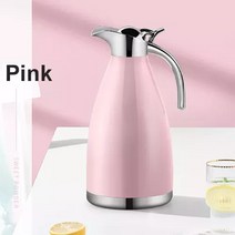 보온 보냉 주전자 새로운 휴대용 절연 304 스테인레스 스틸 대용량 가정용 열 커피 차 절연 냄비 열, 분홍, 1500ml