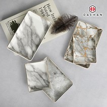 대한 골드 마블 대리석 트레이 감성 인테리어 촬영 소품, 01_사각골드마블-소