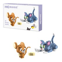 해외직구 1524pcs 클래식 만화 애니메이션 다이아몬드 빌딩 블록 고양이 마우스 톰 모델 제리 미니 마이크로 벽돌, No Box, 9013