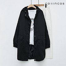 [코인코즈] 데일리 후드넥 투포켓 스트링 롱 자켓 (IY3SJ1100)