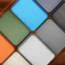메탈 논슬립 트레이 16TYPE 쟁반 사각 접시 카페 커피 감성 무광 8color 2size, 오렌지