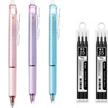 파이롯트 프릭션 디자인 노크 지워지는 볼펜, 0.5mm 핑1개+퍼1개+블1개+리필(3본입)2개 세트