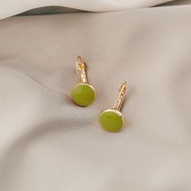 유약 녹색 귀걸이 슈퍼 요정 신선한 요정 귀걸이 우아한 한국어 고급 프랑스어 귀 버클 인터넷 유명인 귀걸이