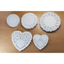 28-041도일리페이퍼200매 (원형 하트), 5.하트 대(14cm)