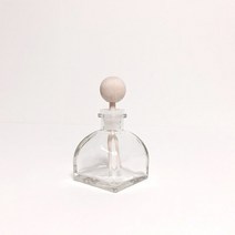 디퓨저용기 디퓨저유리용기 사각돔(소) - 50ml, 투명 [ 용기+우드스틱+ 유리볼마개 ]