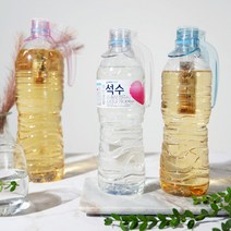 오늘새로 생수병 페트병 손잡이 1리터 2리터 물병, 핑크, 3개