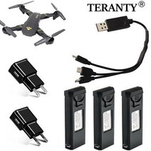 VISUO XS809s XS816 RC 쿼드 콥터 드론 배터리 예비 부품 액세서리 3.85V 용 오리지널 1800 v 3.7 mAh Lipo 충전기 세트, Blue