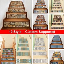 계단리프트 전동 카트 6pcs13pcs 3d 계단 스티커 자체 접착 3d 계단 벽화 데칼 계단 타일 껍질 amp 스틱 이동식 아트 벽 장식, 사용자 정의 크기, 13개