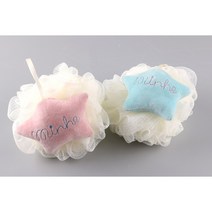 마켓옥스 샤워볼 귀여운 샤워타월 샤워장갑, 별 타월, 핑크+블루