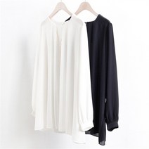 빅사이즈사랑해요 1339L209 셔링 목걸이 블라우스 BG