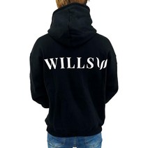 WILLS FITNESS 파커 맨즈 오버사이즈 풀오버 백프린트 근육 트레이닝 윌즈 피트니스 BACK PRINT OVERSIZED PULLOVER HOODIE 체육관 웨어