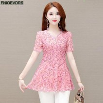 페플럼 블라우스 여성 레트로 오피스룩 레이디 셔츠 캐주얼 루즈핏 워크 귀여운 꽃 프린트 퍼플 핑크