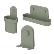 이케아 외보네스 흡착식 용기 후크 선반 주방 화장실 수납 그레이그린, 03. 흡착식 벽선반 105.155.79