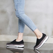 포브 여성 캐주얼 편한 통굽 키높이 슬립온 슈즈 포드
