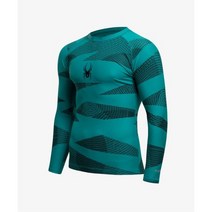 스파이더 SPYDER 남성 라이트닝 그래픽 주짓수 컴프레션 롱 슬리브 SPGPCNCL522MGRN
