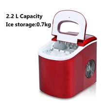 제빙기 Edtid 12kgs24h 휴대용 자동 가정용 총알 둥근 얼음 제조기 가족 바, 빨간색, 유럽 ​​연합, 영어 패널