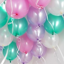 제이벌룬 ., 1세트, 헬륨풍선효과 파티풍선장식세트 러블리민트 (풍선20개+컬링리본+스폰지닷)