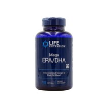 라이프익스텐션 메가 오메가3 Mega EPA DHA 120소프트젤 피쉬오일 비타민E, 1개, 120개