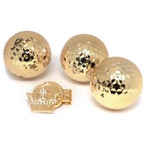 베르티니 행운의 티샷! 24K황금골프공 세트(24K골프공3개 24K볼마커 1개 24K 클립 1개), One Color