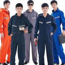 couyor 남녀공용 사계절 작업복 일체형 점프슈트, 그레이-패딩