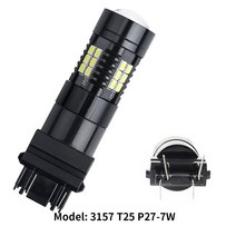 1X 자동차 Led 전구 Canbus T25 3157 1156 BA15S P21/5W BAY15D 주차 조명 3030 21SMD 반전 램프 흰색 빨간, 3157 T25 P27-7W_White