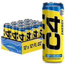 Cellucor C4 에너지 드링크 355ml12온스 12팩 - 냉동 밤시클 인공 색소나 염료 없는 무설탕 운동 전 퍼포먼스 음료, 12 Fl Oz (Pack of 12)_Frozen B