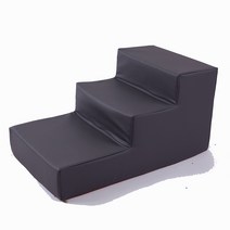 엔터펫 커버분리형 인조가죽 방수 강아지계단, 다크그레이