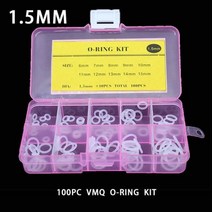 오링 o-ring 두께 1.5/1.9/2.4/3.1/1.8/2.65mm 실리콘 o-링 VMQ O 링 씰 고무 씰링 O-링 와셔 세트 구색 키트 상자, BVW100-1.5