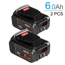 전동 해머 드릴 호환 가능한 배터리 Waitley 18 V 5Ah 6Ah 리튬 DeWalt 공구 DCB184 DCB200 충전식 세트 20V v 9000mAh, 폴란드, 2 PCS 6A battery