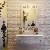 루이송 LED 조명 거울 벽걸이 화장대 좌식화장대, 루나4각 벽걸이화장대