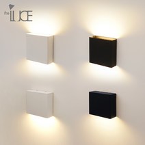 LED 모던 사각 방수 벽등 실내 실외 거실 간접 조명 벽조명 직부등, 화이트 16W(2등형)