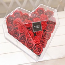 GO2shop GO2shop_ 꽃상자 비누카네이션 화이트데이 막대사탕 화이트데이선물 사탕, ★선택* 하트 장미 플라워박스 레드 생일 기념일 비누꽃, 이제품주문★