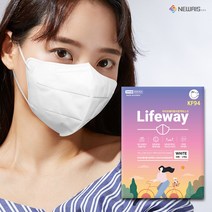 라이프웨이 새부리형 보건용 황사방역 마스크 대형 KF94, 1개입, 100개, 블랙