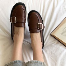 여성 발편한 둥근코 버클 로퍼