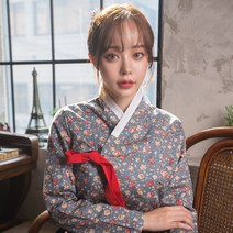 생활한복 청록꽃 저고리